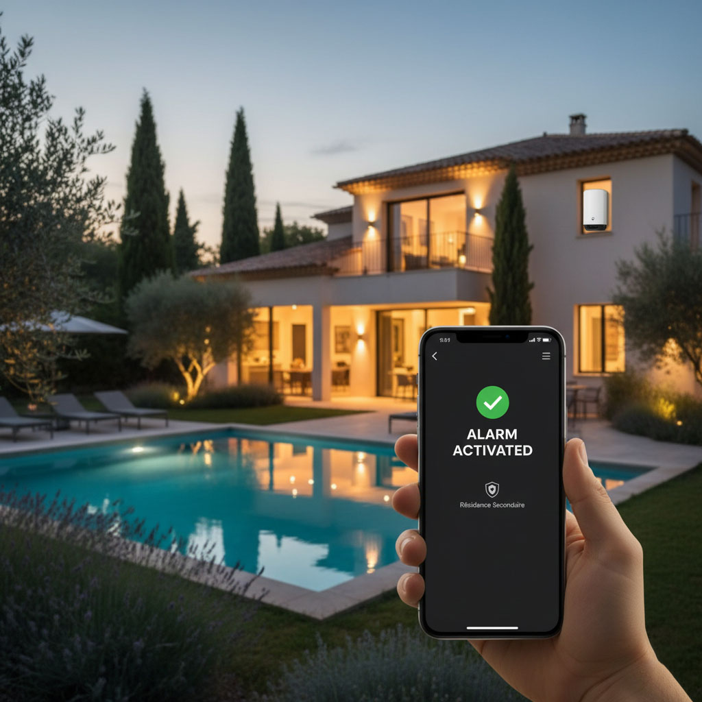 Villa secondaire dans le Var protégée par une alarme connectée activée à distance