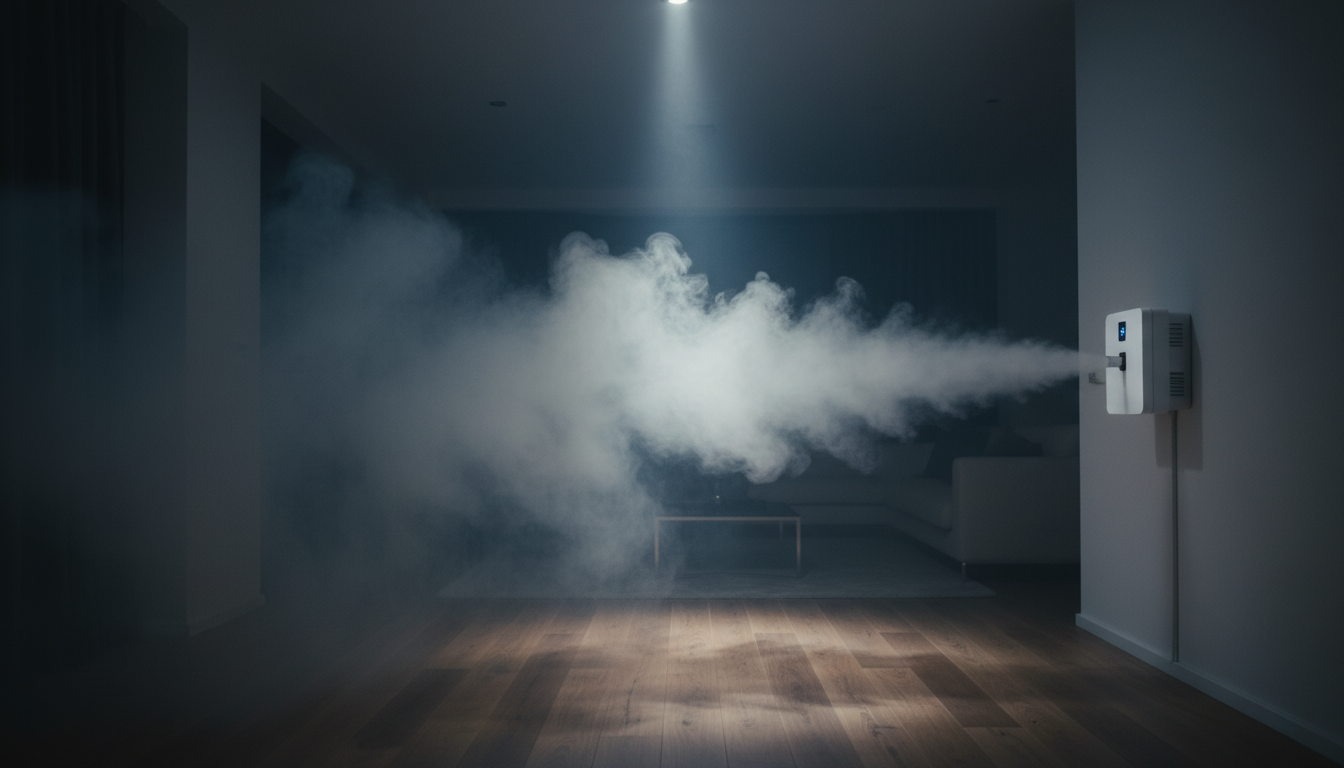 Brouillard anti-intrusion diffusé dans une pièce, générateur de brouillard sécurité dans le var