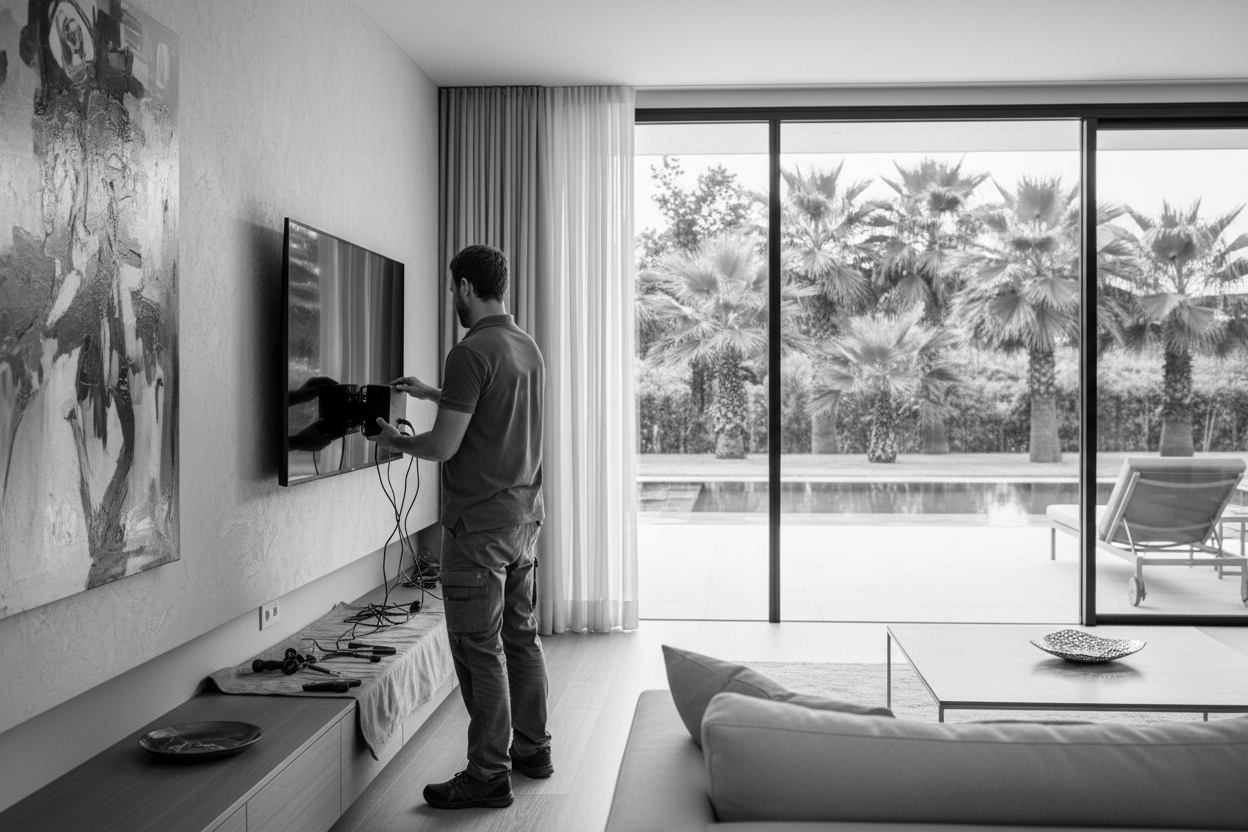 Installation de câblage multimédia professionnel dans une villa du Var avec réseau RJ45 structuré