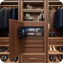 Installation de coffre-fort en villa dans le Var (83), pose professionnelle et fixation renforcée.