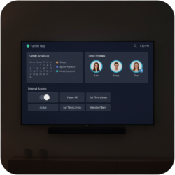Interface de contrôle parental affichant la gestion des accès Internet à domicile